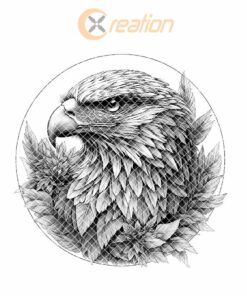 Eagle and Flower 3D Illusion Wood Coaster Engraving