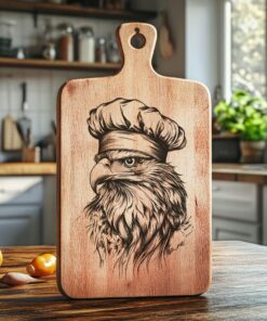 Eagle Chef Charcuterie Board Engraving File | PNG