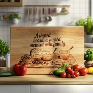 Family Mealtime Charcuterie Board Engraving | PNG Download