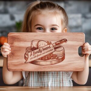 Family Mealtime Charcuterie Board Engraving | PNG Download