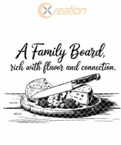 Family Mealtime Charcuterie Board Engraving | PNG Download