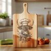 Highland Cow Chef Charcuterie Board Engraving File |