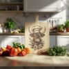 Highland Cow Chef Charcuterie Board Engraving File |