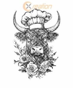 Highland Cow Chef Charcuterie Board Engraving File |