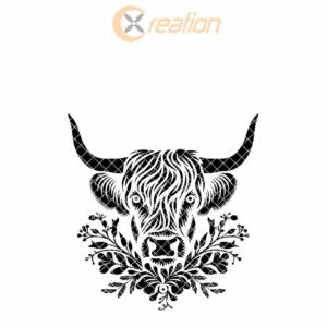 Highland Cow Tumbler Engraving | SVG Wrap File