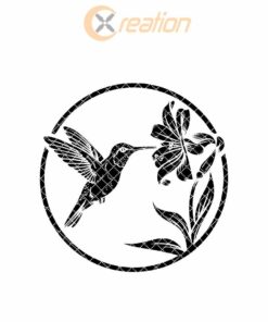 Hummingbird and Flower Tumbler Engraving | SVG Wrap