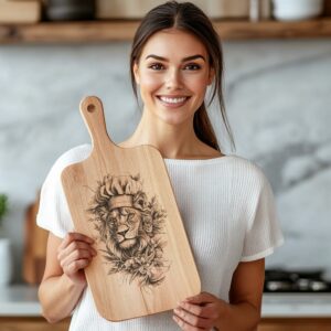 Lion Chef Charcuterie Board Engraving File | PNG