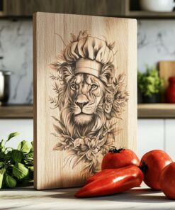 Fichier de gravure de planche à charcuterie Lion