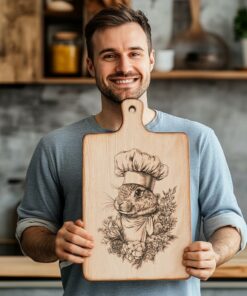 Rabbit Chef Charcuterie Board Engraving File | PNG