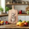 Rabbit Chef Charcuterie Board Engraving File | PNG