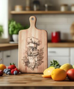 Rabbit Chef Charcuterie Board Engraving File | PNG