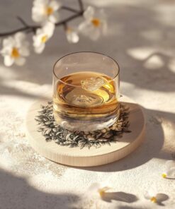 Reindeer Flower 3D Illusion Wood Coaster Engraving |