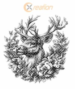 Reindeer Flower 3D Illusion Wood Coaster Engraving |