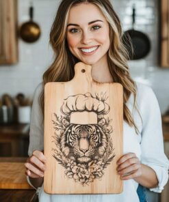 Tiger Chef 3D Illusion Charcuterie Board Gravur |