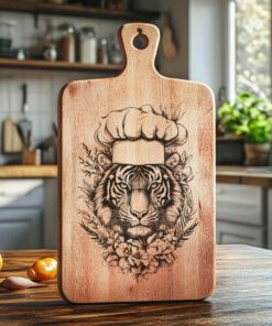 Tiger Chef 3D Illusion Charcuterie Board Gravur |