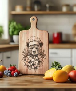 Wild Bear Chef Charcuterie Board Engraving File |