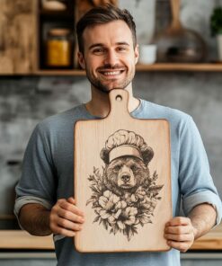 Wild Bear Chef Charcuterie Board Engraving File |