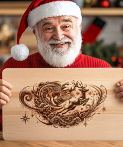 Christmas Charcuterie Board File | Santa Flying Laser