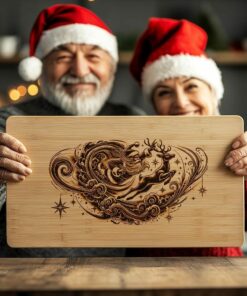 Christmas Charcuterie Board File | Santa Flying Laser