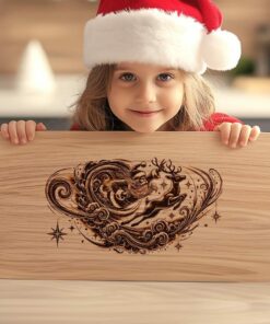 Christmas Charcuterie Board File | Santa Flying Laser