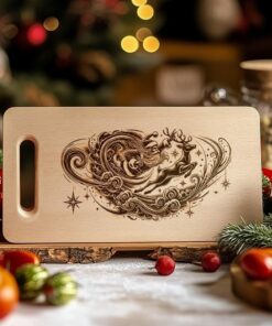 Christmas Charcuterie Board File | Santa Flying Laser