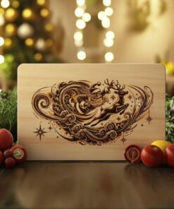 Christmas Charcuterie Board File | Santa Flying Laser