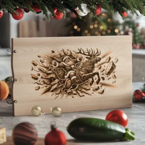 Christmas Charcuterie Board File | Santa on Reindeer