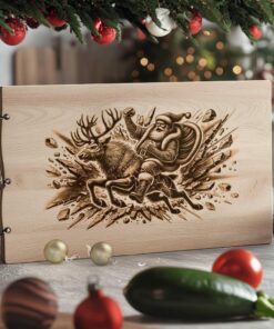 Christmas Charcuterie Board File | Santa on Reindeer