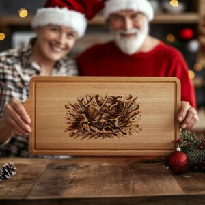 Christmas Charcuterie Board File | Santa on Reindeer