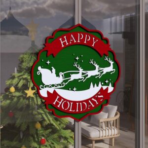 Christmas Door Hanger File | Happy Holidays Multilayer