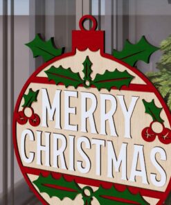 Christmas Multilayer Sign File | Merry Christmas Door Hanger #004