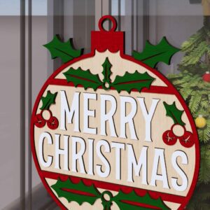 Christmas Multilayer Sign File | Merry Christmas Door Hanger #004