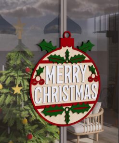 Christmas Multilayer Sign File | Merry Christmas Door