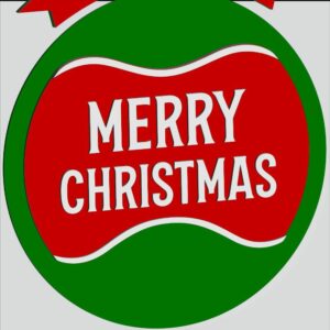 Christmas Multilayer Sign File | Merry Christmas Ornament