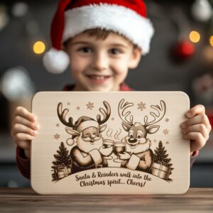 Christmas Santa and Reindeer Cheers File | Charcuterie Board #042