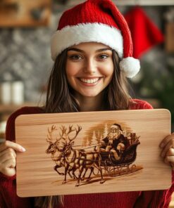 Christmas Santa on Sleigh File | Charcuterie Board