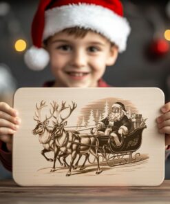 Christmas Santa on Sleigh File | Charcuterie Board