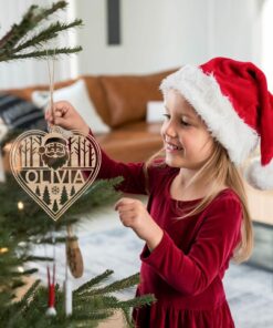 Personalized Christmas Ornament SVG | Heart Shape #004