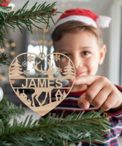 Personalized Christmas Ornament SVG | Heart Shape #004