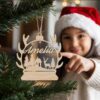 Personalized Christmas Ornament SVG | Reindeer Antler Shape