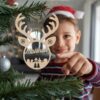 Personalized Christmas Ornament SVG | Reindeer Antler Shape