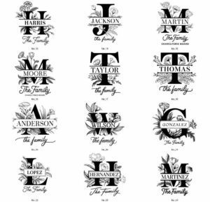 31 Family Name Flora SVG Bundle for Charcuterie