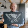 3D Eagle Flag Slate Cheese Board Engraving File