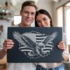 3D Eagle Flag Slate Cheese Board Engraving File