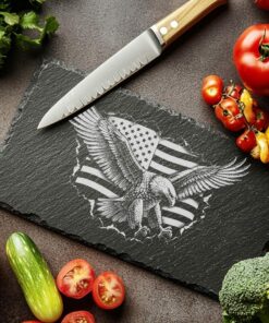 3D Eagle Flag Slate Cheese Board Engraving File