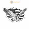 3D Eagle Flag Slate Cheese Board Engraving File