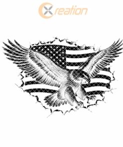 3D Eagle Flag Slate Cheese Board Engraving File