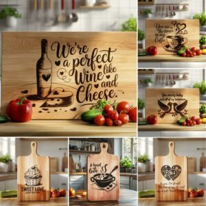 6 Romantic Valentine Quotes Charcuterie Board Engraving Files