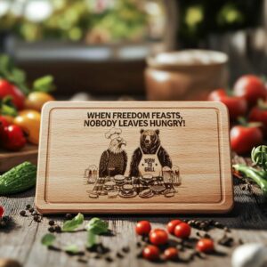 Engraved Charcuterie Board: American Eagle & Funny Mealtime