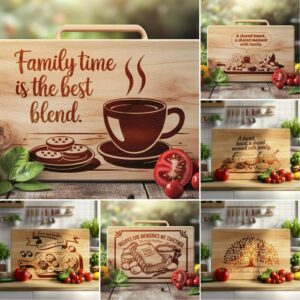 Family Mealtime Quotes & Charcuterie Engraving Files – Kitchen Decor #003